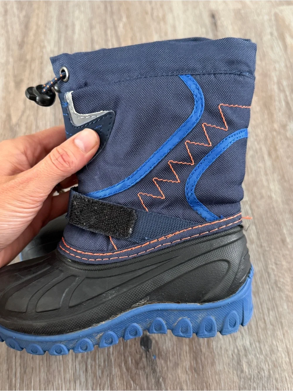 Kids Navy Blue Winter Snow Boots
